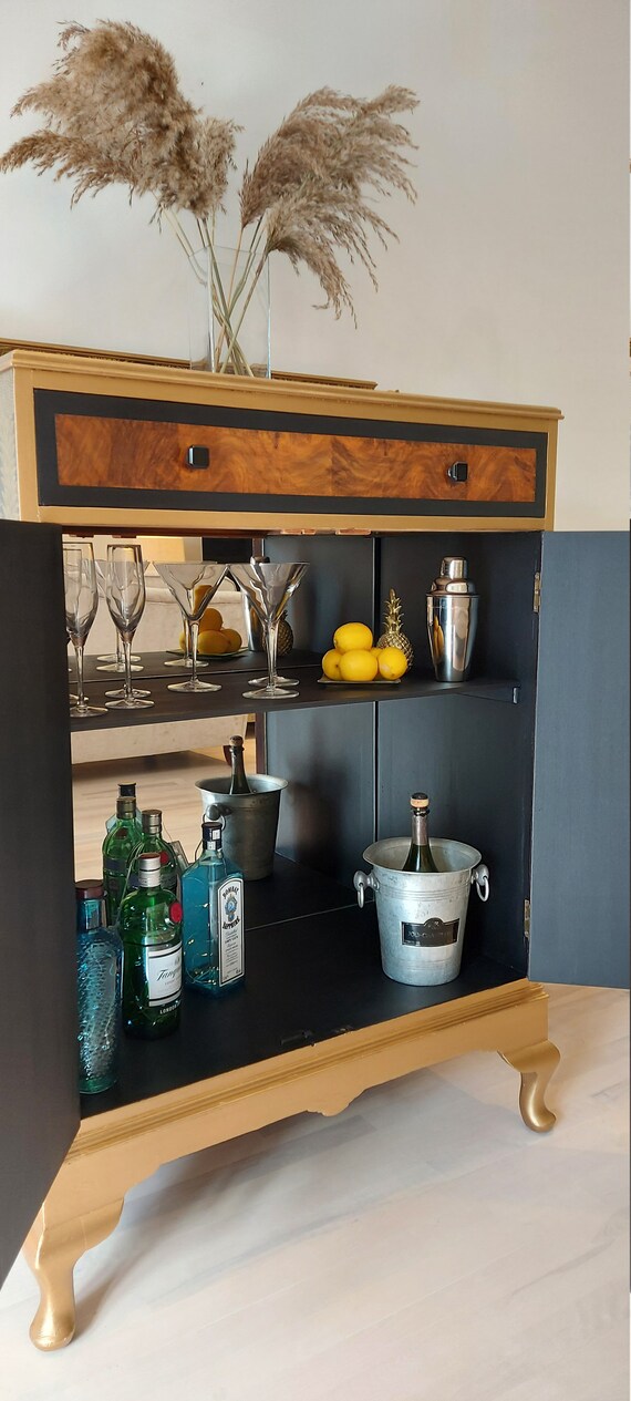 Available to Commission .large Art Deco Drinks Cabinet Vintage Cocktail Cabinet Gin Cabinet Vintage Drinks Cabinet Etsy