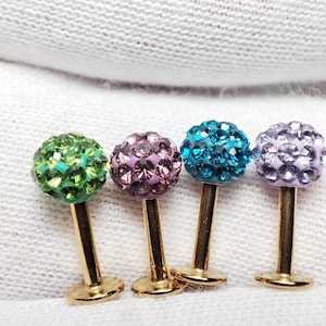 Ferido Crystal Balls 5mm 20,40,60Pcs/Lot 16g Labret Gold Color lip piercing tragus helix conch cartilage philtrum snug lobe piercing