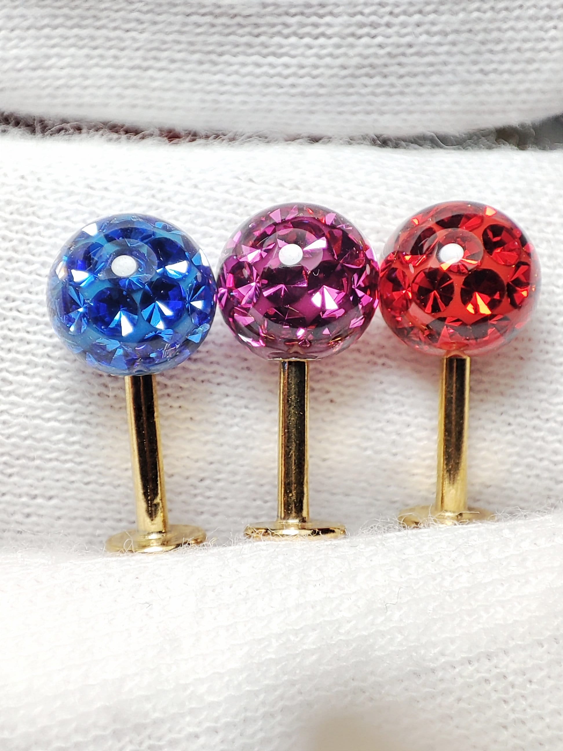 Ferido Czech Crystal Balls 6mm 20Pcs/Lot Epoxy Coated 16g Labret Gold Color lip piercing tragus helix conch cartilage medusa philtrum snug