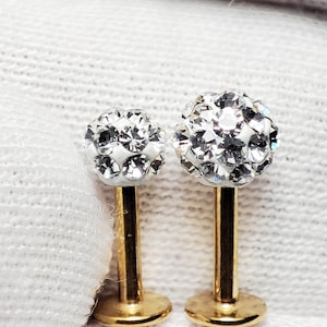 Ferido Czech Crystal Balls 4 or 5mm 20,40Pcs/Lot 16g Labret Gold Color lip piercing tragus helix conch cartilage philtrum snug lobe piercing
