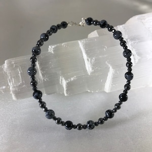 Snowflake Obsidian Hematite Bracelet: Calming, Grounding, Purifying Intentions image 18