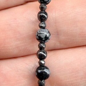 Snowflake Obsidian Hematite Bracelet: Calming, Grounding, Purifying Intentions image 10