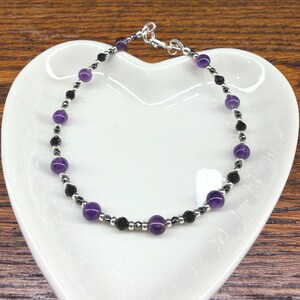 Minimalist Empath Protection: Amethyst, Black Tourmaline and Hematite Healing Intention Bracelet - Reiki Charged - Keep Negativity Away image 7