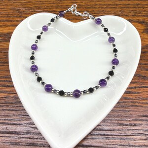 Minimalist Empath Protection: Amethyst, Black Tourmaline and Hematite Healing Intention Bracelet - Reiki Charged - Keep Negativity Away image 10