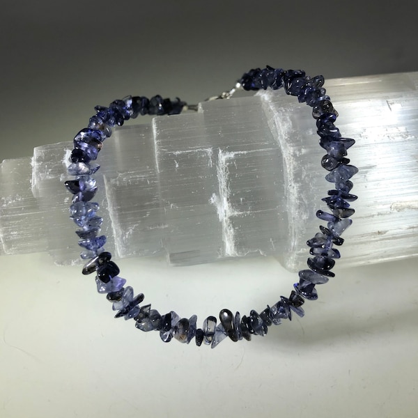 Release Anxiety: Iolite ( Water Sapphire) Healing Intention Bracelet - Reiki Charged - Promotes a Calm State of Mind, Increases Intuition