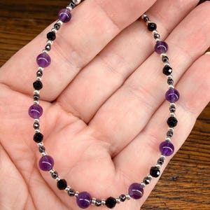 Minimalist Empath Protection: Amethyst, Black Tourmaline and Hematite Healing Intention Bracelet - Reiki Charged - Keep Negativity Away image 8