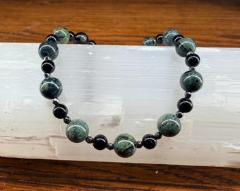 Kambala Jasper, Black Tourmaline, Hematite Bracelet: Stress, Anxiety, Negativity Protection