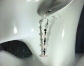 Empath Protection Dangle Earrings - Rose Quartz, Black Tourmaline and Hematite - Reiki Charged - Surrounds Aura with Divine Loving Energies