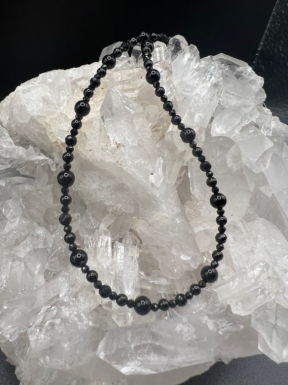 Tourmaline Protection Necklace – Hexagon Black Stone – Repels Negative Energy – Made In Brazil