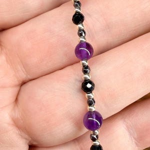 Minimalist Empath Protection: Amethyst, Black Tourmaline and Hematite Healing Intention Bracelet - Reiki Charged - Keep Negativity Away image 5