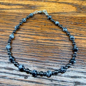 Snowflake Obsidian Hematite Bracelet: Calming, Grounding, Purifying Intentions image 9