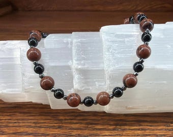 Empath Protection Bracelet: Mahogany Obsidian, Black Tourmaline, Hematite