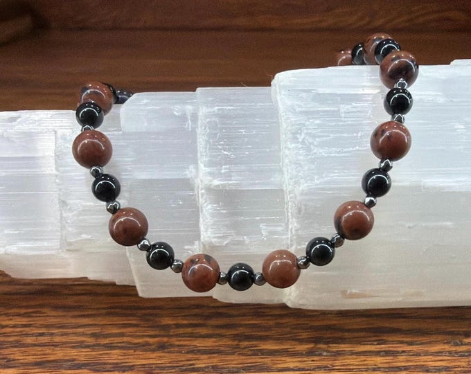 Featured listing image: Empath Protection Bracelet: Mahogany Obsidian, Black Tourmaline, Hematite