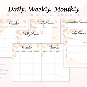 Thanksgiving Planner Printable, Printable Holiday Planner, A4 ...