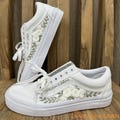 Custom Embroidered Vans: White Floral Sneakers product logo