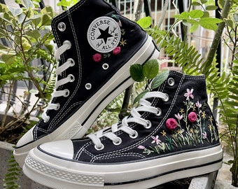 Custom Embroidered Floral Converse Chuck Taylor Sneakers