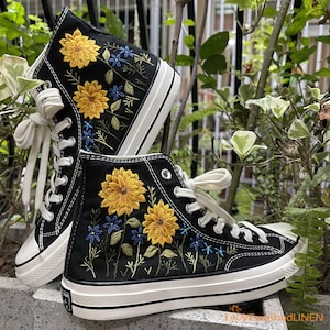 Custom sunflower converse sales