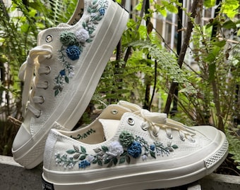 Handbestickte Hochzeit Braut Sneakers