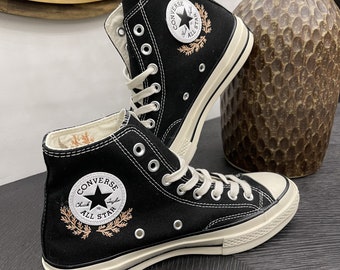 Custom Embroidered Converse High Tops: Snake Design
