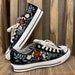 Benutzerdefinierte Converse Chuck Taylor bestickt / Hochzeit Blumen bestickt Converse Low Tops / Hochzeit Rosen bestickt Turnschuhe