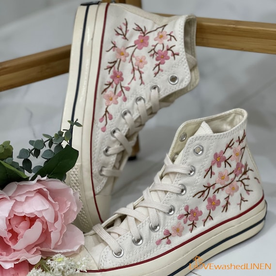 Custom Embroidered Converse High Tops Chuck Taylor 1970s/ - Etsy