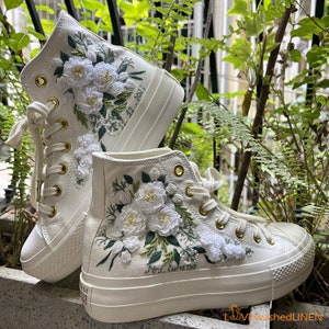 Converse lace up high top wedge sneakers 2025