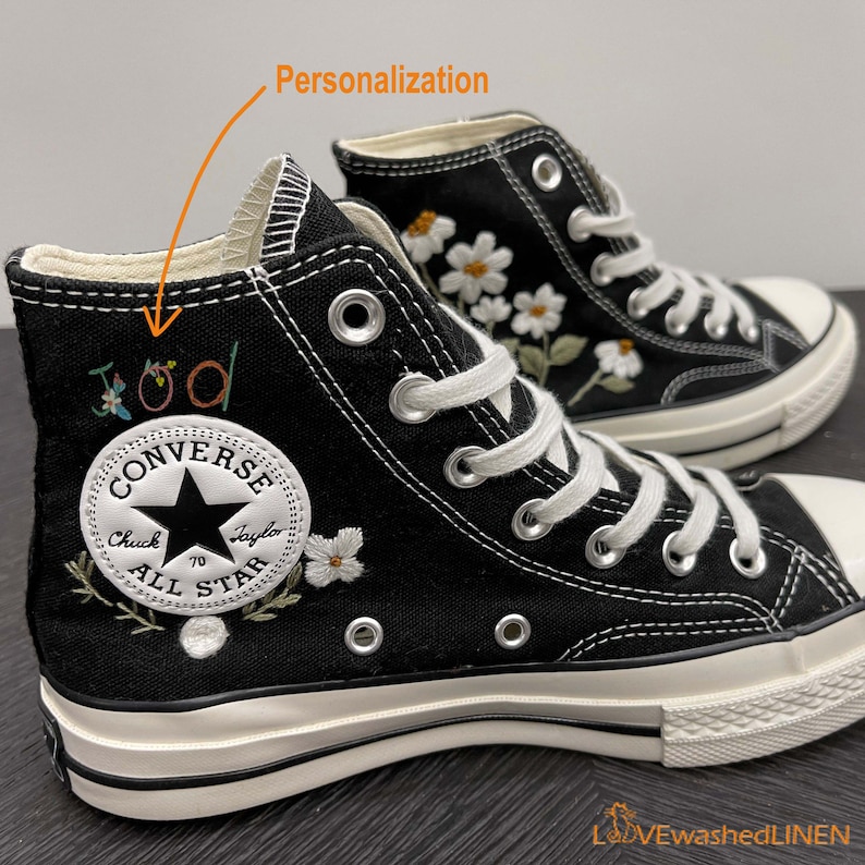Custom Embroidered Converse High Tops/ Custom Converse Chuck Etsy