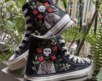 Custom Converse Chuck Taylor Embroidered Memento Converse Shoes/ Impressive Embroidered Converse Custom/ Memento Embroidered Sneaker