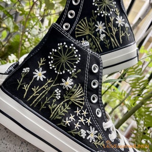 Custom Embroidered Converse: Garden Flower Chuck Taylor Shoes