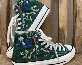 Custom Embroidered Converse Chuck Taylor: Garden Flower Sneakers