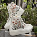 Custom Embroidered Floral Converse Platform Sneakers: Bridal Wedding Shoes product logo