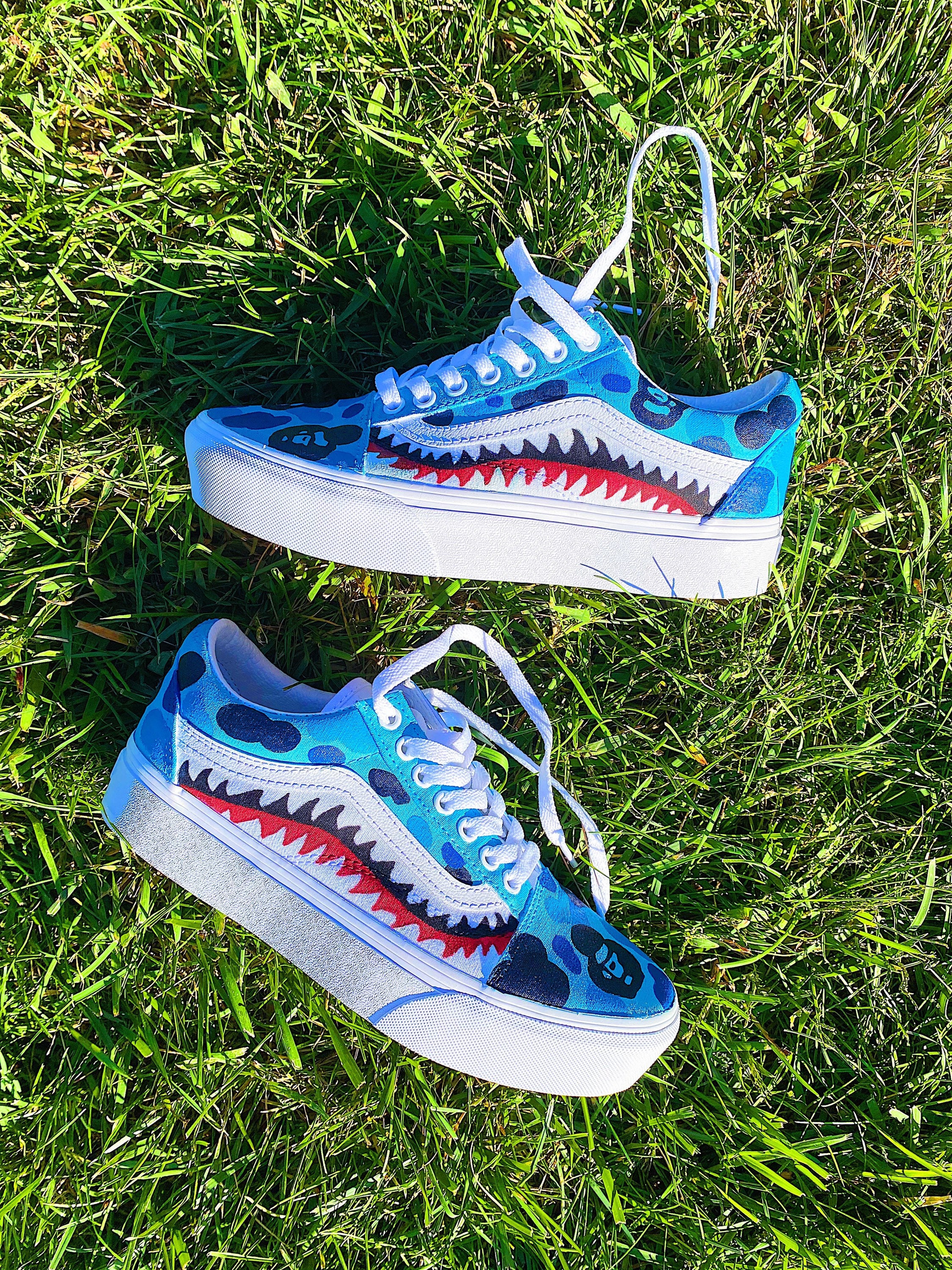 bape vans blue