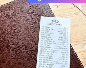 Bible Emergency Numbers Bookmark | Bible Verse Bookmark | Bible Verse | PDF Print