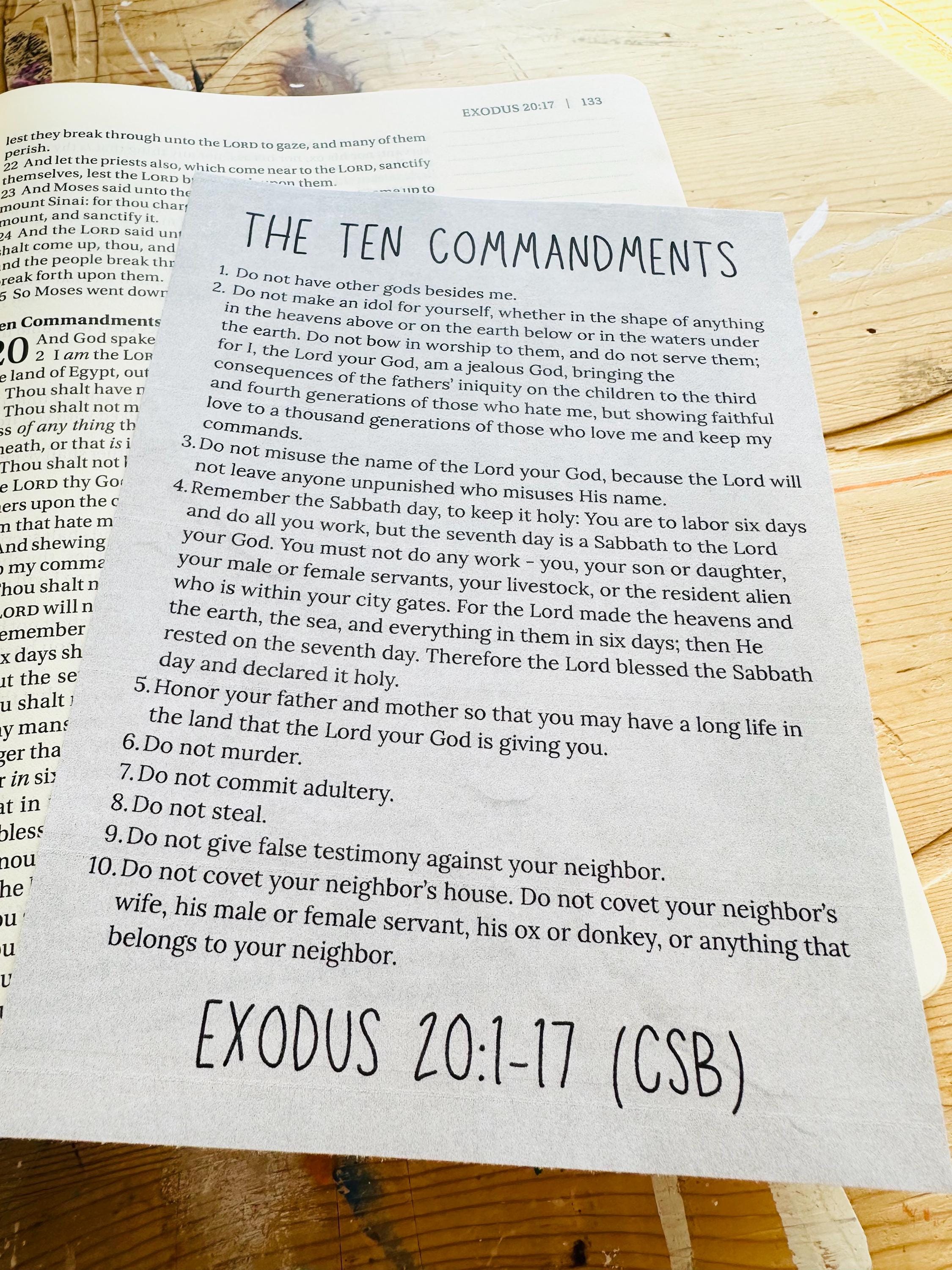 Ten Commandments Loaded Bible Printout | Bible Ten Commandments | Tip ...