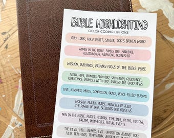 Bible Highlighting Guide Loaded Bible Printout | Bible Highlighting Guide | Tip In | Bible Study Binder DIY | War Binder | Bible Tip In