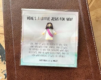 Mini Jesus Figure Little Jesus Pocket Hug Jesus Pocket Prayer Card Religious Gift Baptism Confirmation Communion Tiny Jesus Prayer Jesus