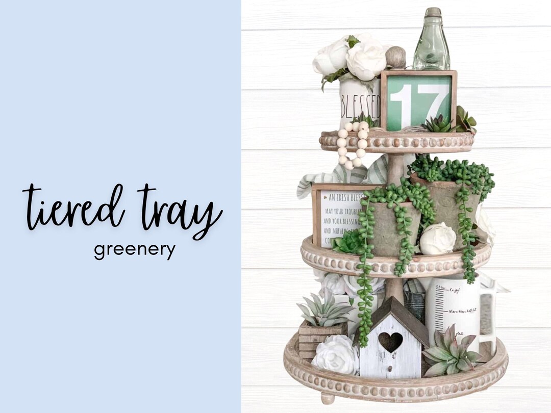 Tiered Tray Greenery Accessory Pack Tiered Tray Greenery Etsy
