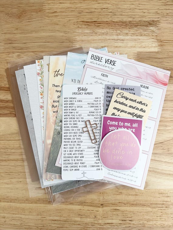 Bible Bundle, Bible Bundle of Tip Ins, Bible Tip In, Bible Inserts, Bible Study Guides, Bible Study Resource, Set of (21) Bible Tip Ins