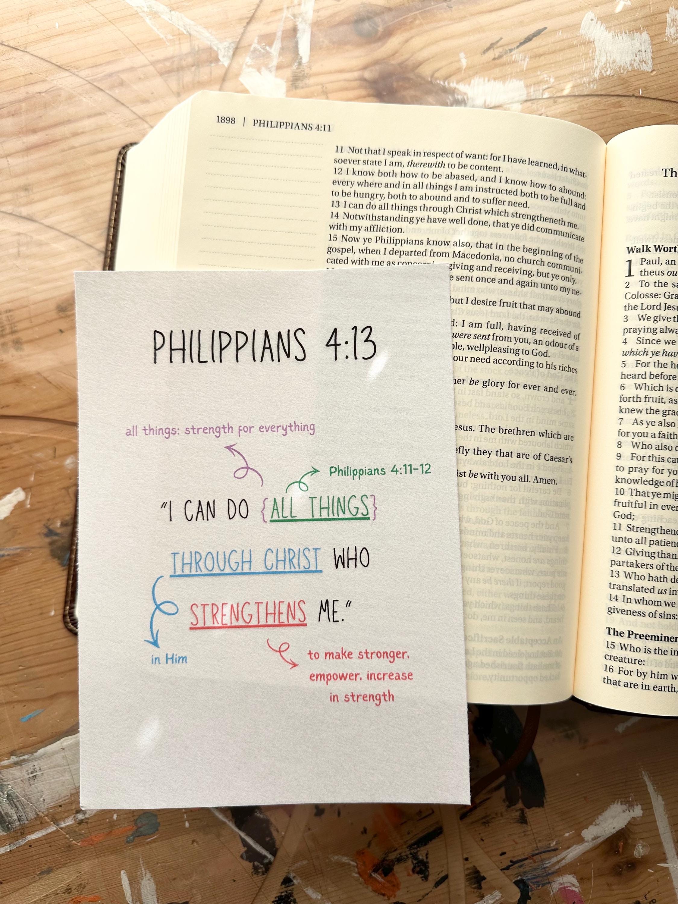 Philippians 4:13 Loaded Bible Printout | Bible Philippians 4-13 | Tip ...