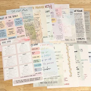 Bible Bundle, Bible Bundle of Tip Ins, Bible Tip In, Bible Inserts, Bible Study Guides, Bible Study Resource, Set of (21) Bible Tip Ins image 2