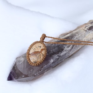 Handmade Jasper Stone Macrame Necklace