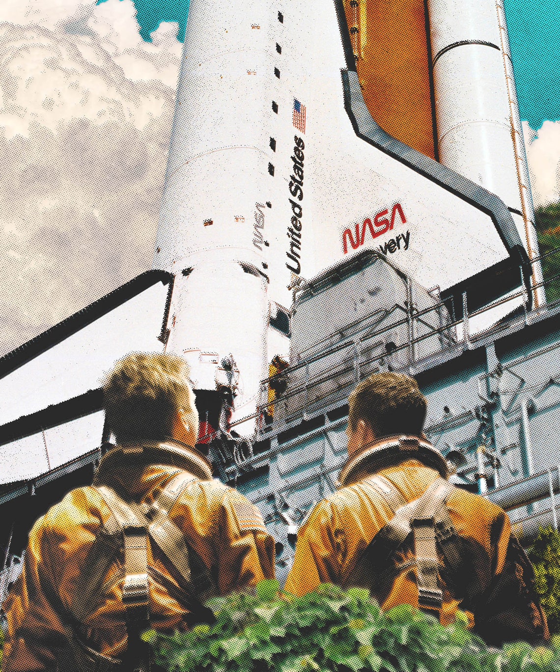 Retro NASA Inspired Space Shuttle Poster: Vintage STS Collage Wall Art ...