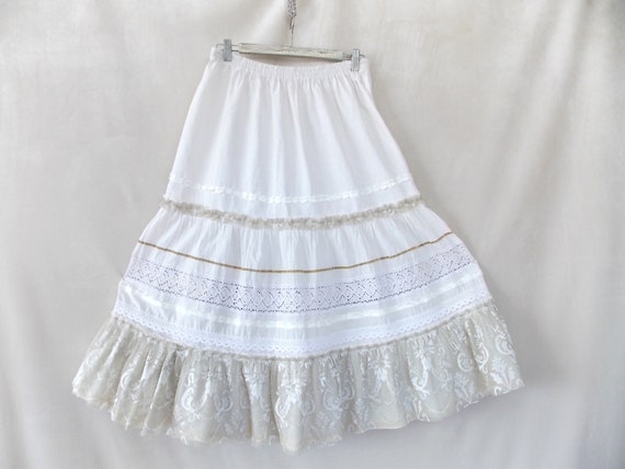 cream lace maxi skirt