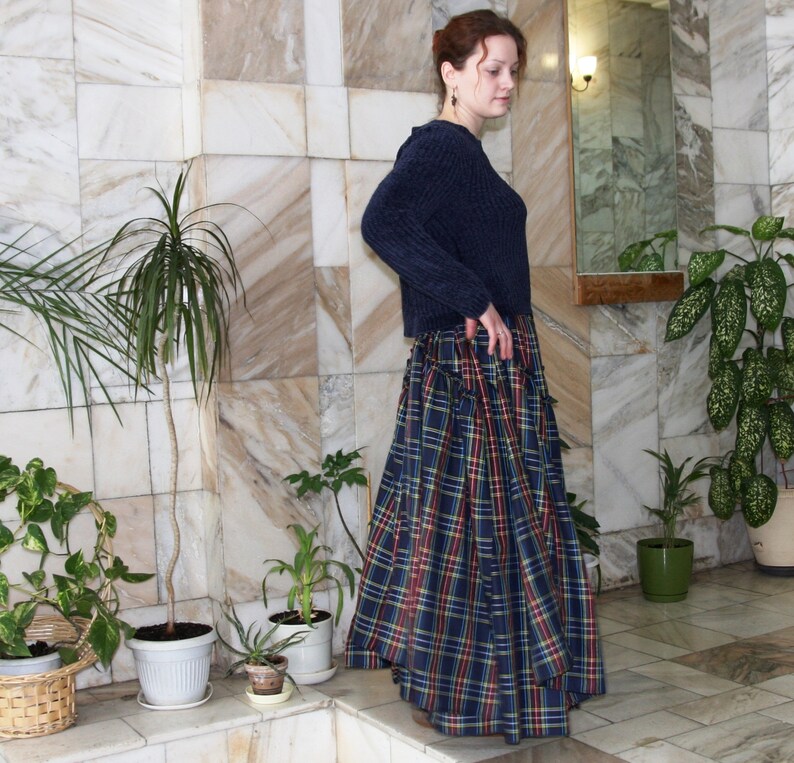 Long plaid skirt plus size Clearance