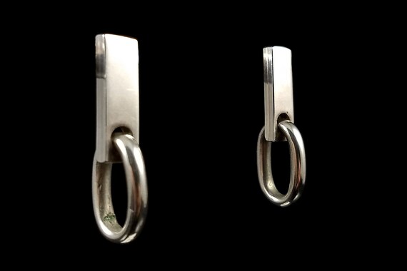 1980s Silver Minimalist Earrings - Handmade -
