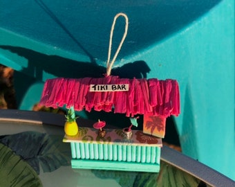 Tiny Tiki Bars- Handmade- - Beach Decor- Unique Cake Topper- Hawaiian Luau Party Decor- Ornament