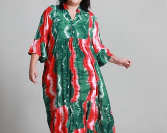 Watermelon  green and red  Maxi  Dress, Maxi Dress Plus Size Jellabiya Dress Exotic cotton maxi dress  vacation Thanksgiving  Christmas