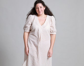 Camel Papita jurk plus size jurk, lange jurk