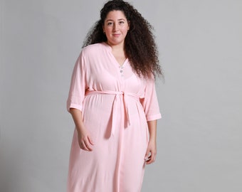 Peach Pink Gallabia Maxi Dress, Maxi Crinkle Dress Plus Size , Modern Jellabiya Dress