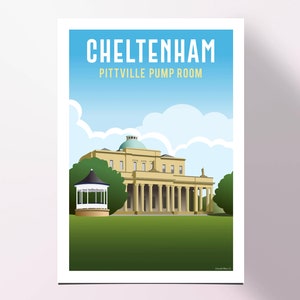 Impression d'affiche de chambre des pompes de Cheltenham Pittville / art du parc du Gloucestershire / cadeau de voyage décoration d'intérieur